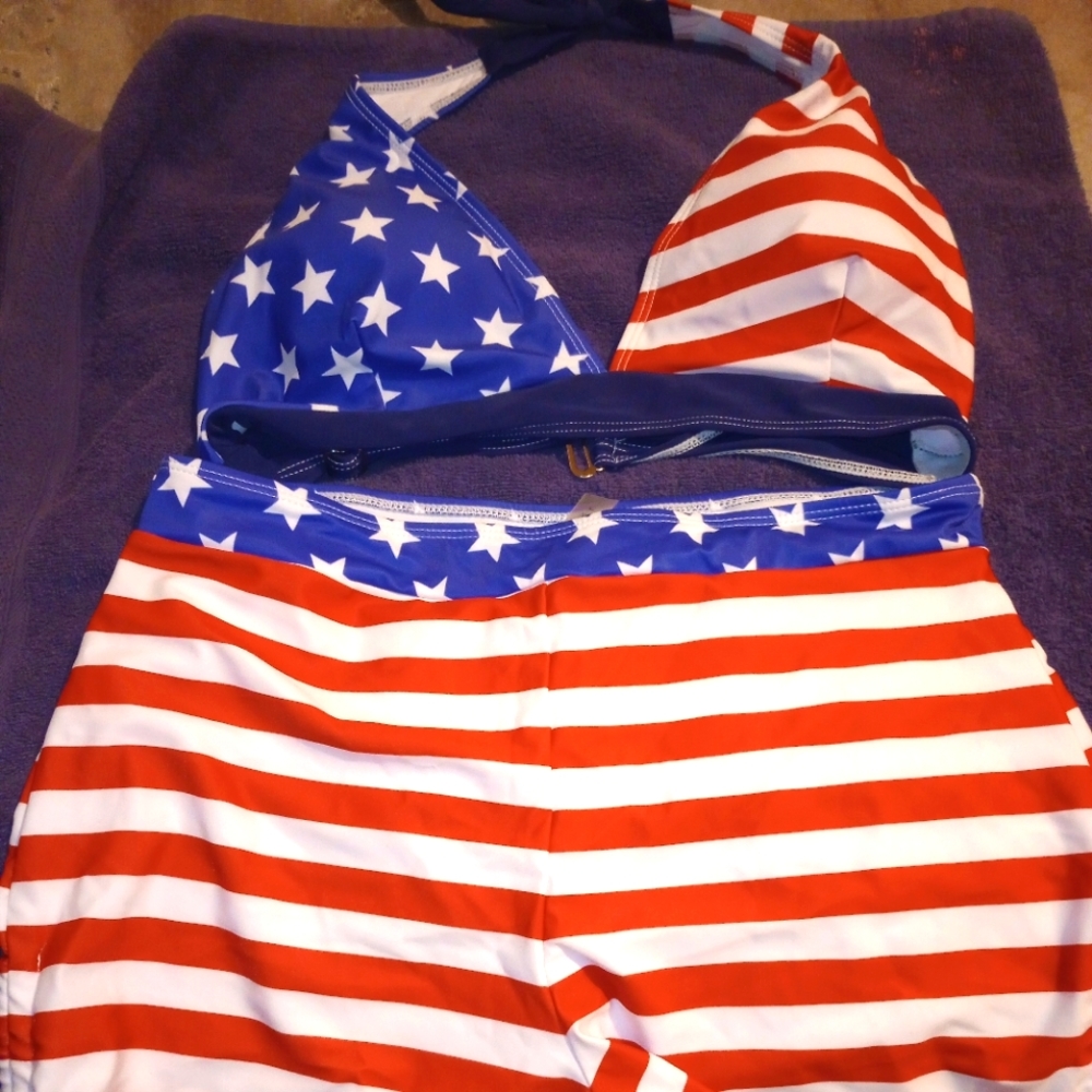 Red white and blue bathing suit